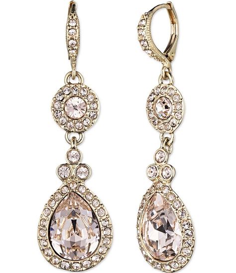 givenchy jewelry at macys authentic|Givenchy crystal drop earrings.